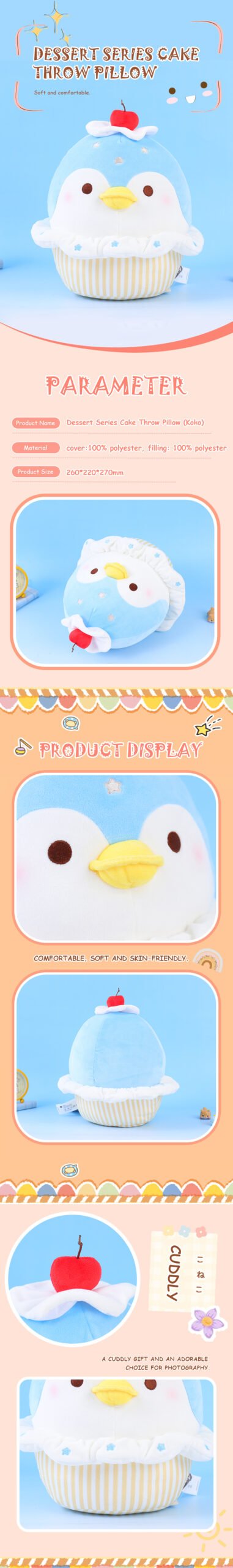 Dessert Series Cake Throw Pillow (Koko) - Image 2